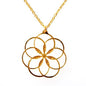 7 Rings of Peace Gold-dipped Pendant Necklace on 18" Rolo Chain (Wholesale)