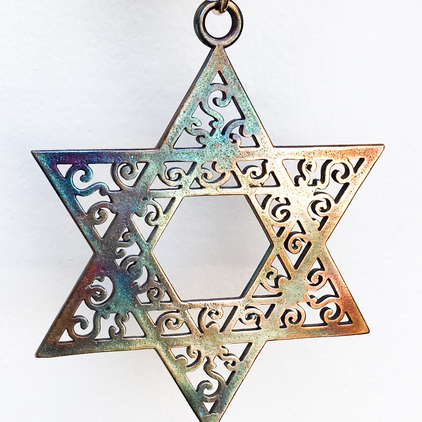 Star of David Filigree Ornament with Ribbon