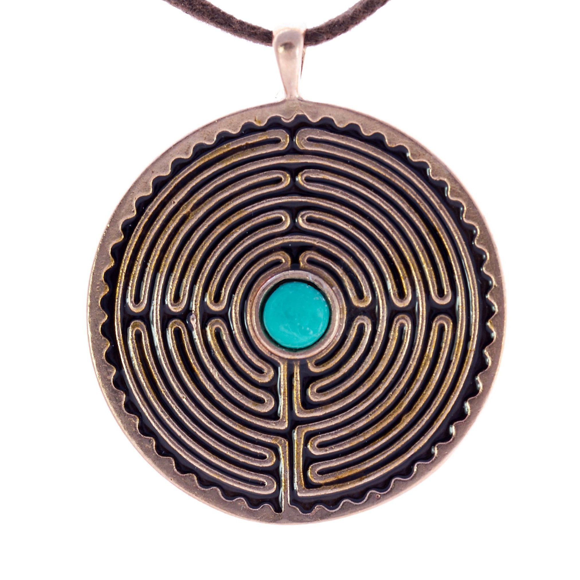 Vortex Medallion Necklace in Bronze & Labradorite – The Good Collective