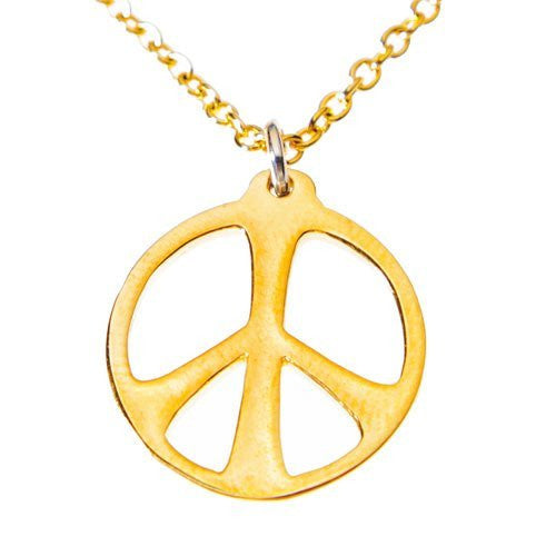 Love Everybody Brass & Copper Medallion Necklace – Peace Love and Happy Hour
