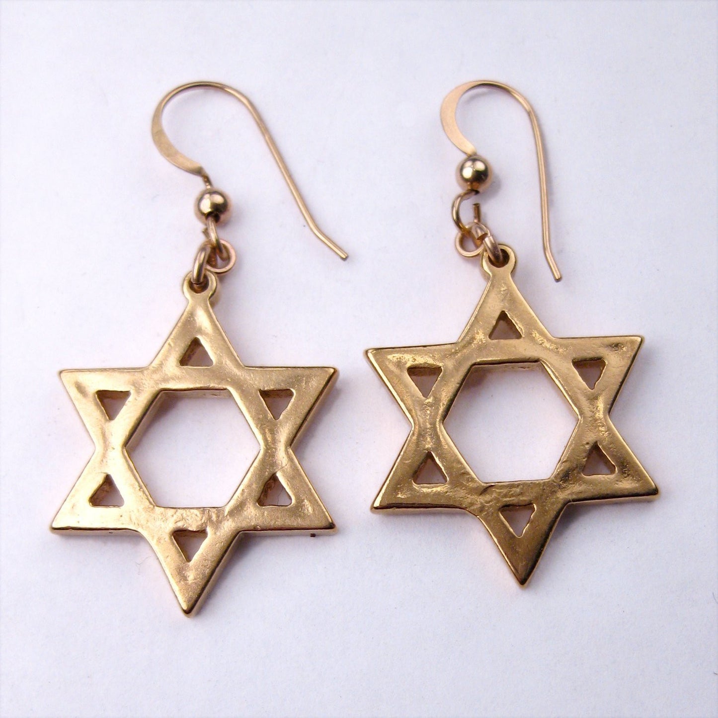 Star of David Gold-dipped Earrings on French Hooks