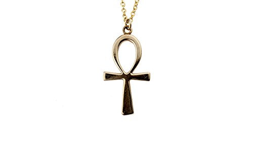 Ankh Gold-Dipped Pendant Necklace on Rolo Chain