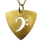 Bass Pick Gold-dipped Pendant Necklace on 20" Rolo Chain