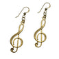 Treble Clef Gold-dipped Earrings on French Hooks