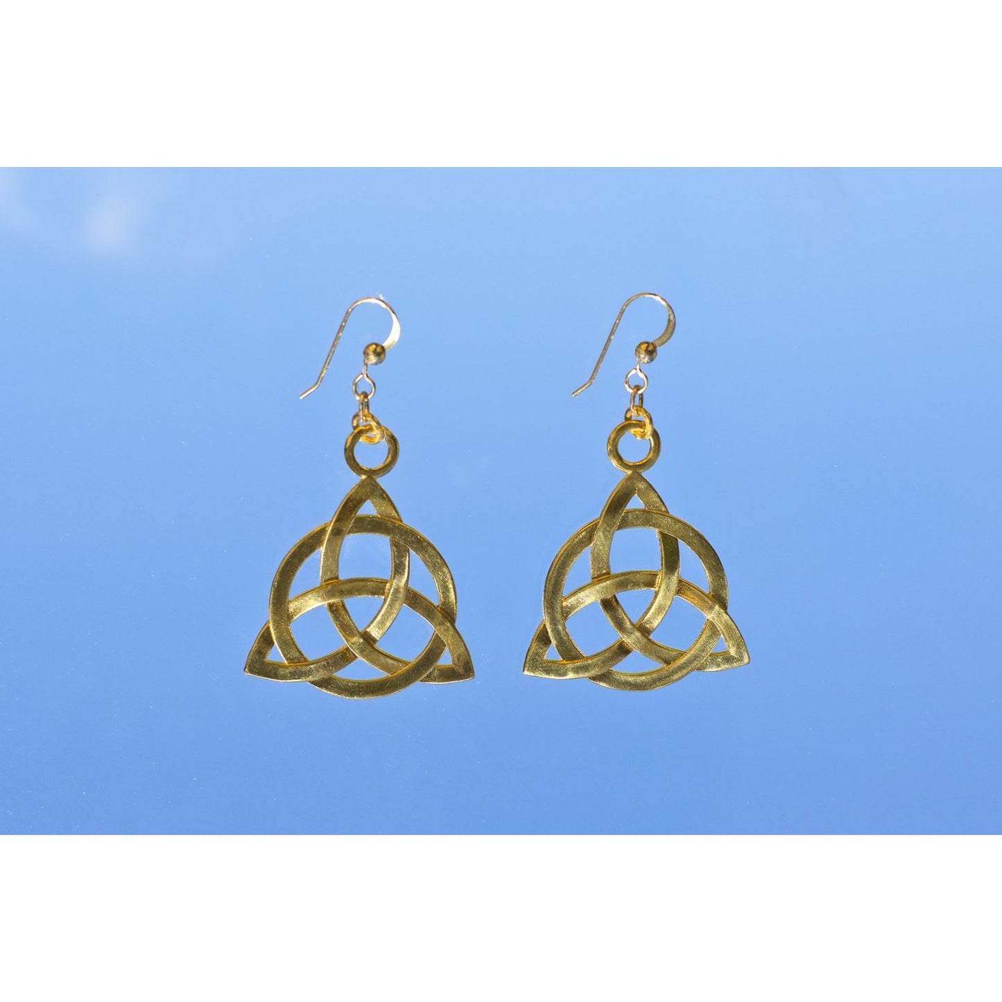 Triquetra Trinity Knot Gold-dipped Earrings on French Hooks